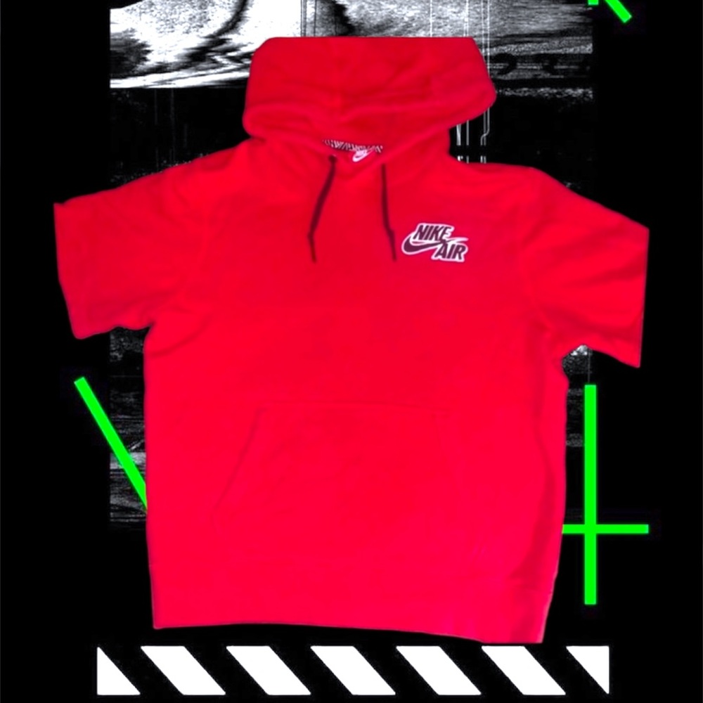 Nike Air Short Sleeve Hoodie Sweatshirt (Red)